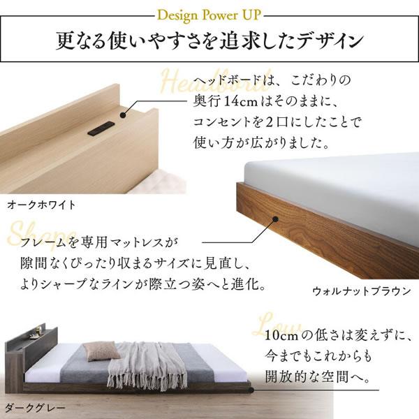 フロアベッド すのこ シングル セミダブル ダブル ベッドフレーム 棚 