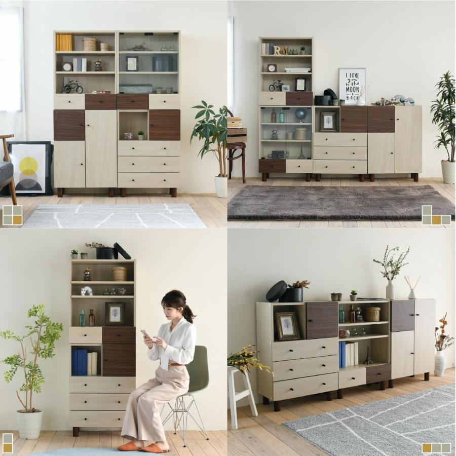 FMB-0004 チェスト 幅60 奥行30 キャビネット 扉付き 木製 おしゃれ ナチュラル リビング収納 引き出し 衣類収納の画像