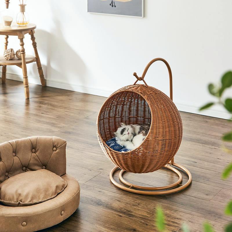 猫用ハンモック ペットベッド 猫ベッド ラタン風 猫ハンモッグ 猫用ハンモック ペットベッド 猫ベッド ラタン風 猫ハンモッグ