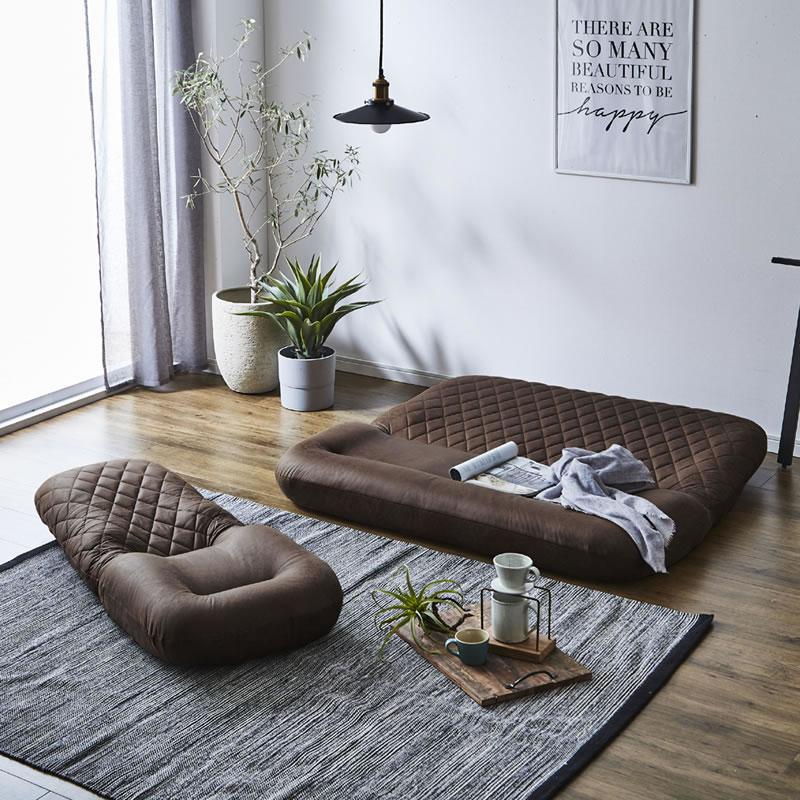 ソファ ハイバック 座椅子 1人掛け 2人掛け フロアソファ ポケット