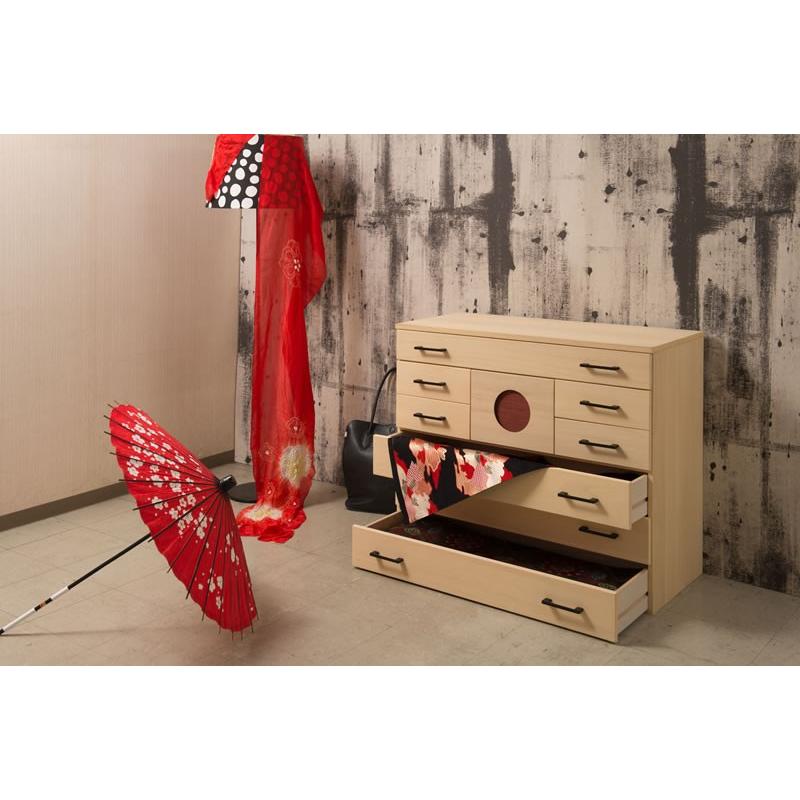 タンス 安い おしゃれ 収納 桐 木製 日本製 完成品 着物用 朱雀 6段 幅