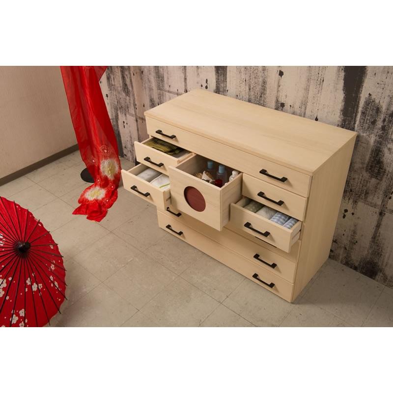 タンス 安い おしゃれ 収納 桐 木製 日本製 完成品 着物用 朱雀 6段 幅