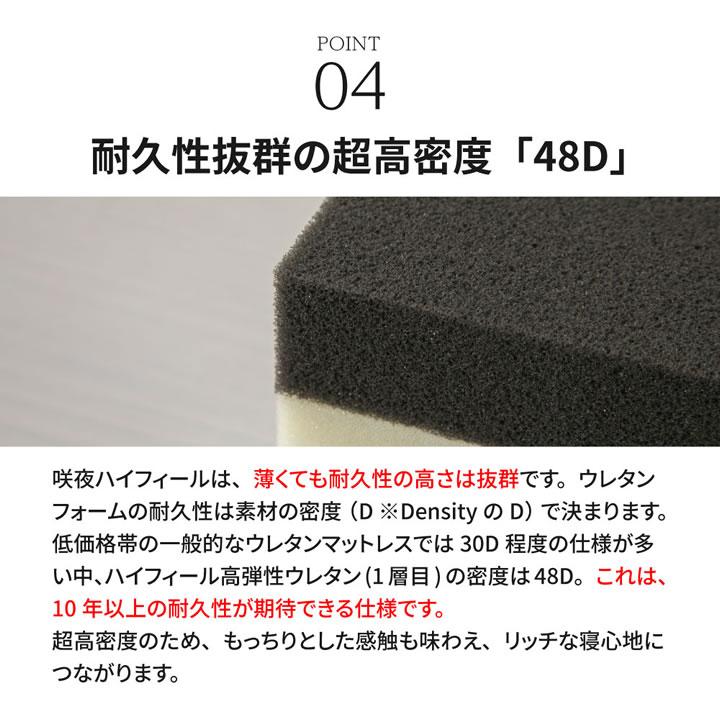 薄型 高反発マットレス 咲夜ハイフィール2 日本製 ウレタン 3層構造 体