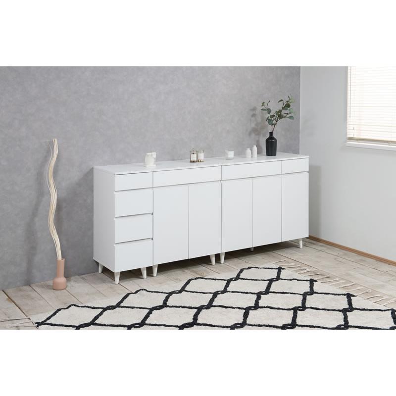 リビング収納 おしゃれ チェスト キャビネット ホワイト 白 フレンチ