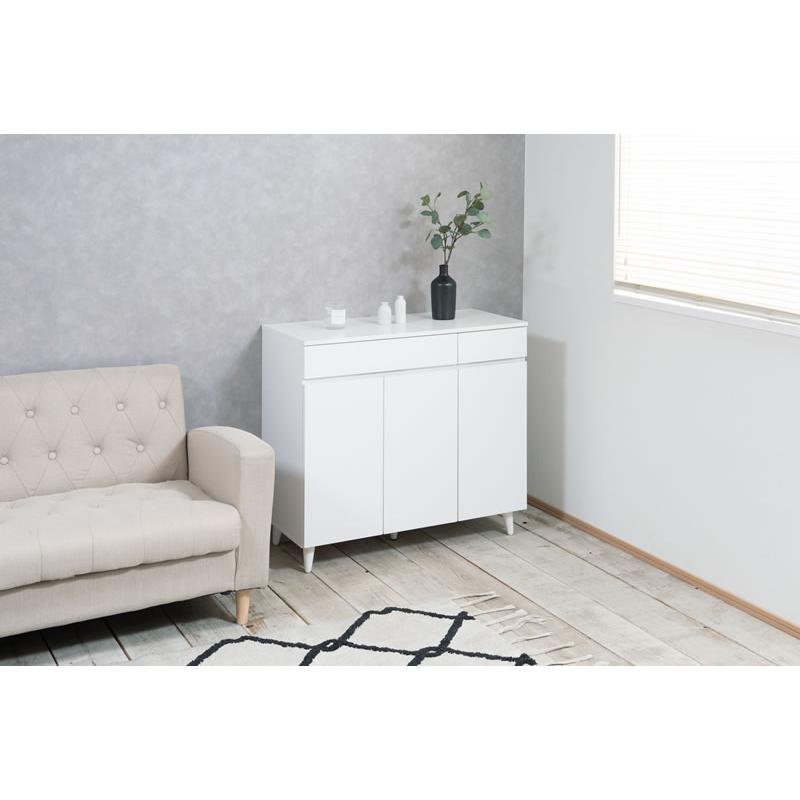 リビング収納 おしゃれ チェスト キャビネット ホワイト 白 フレンチ