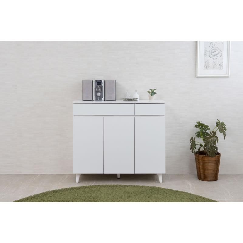 リビング収納 おしゃれ チェスト キャビネット ホワイト 白 フレンチ