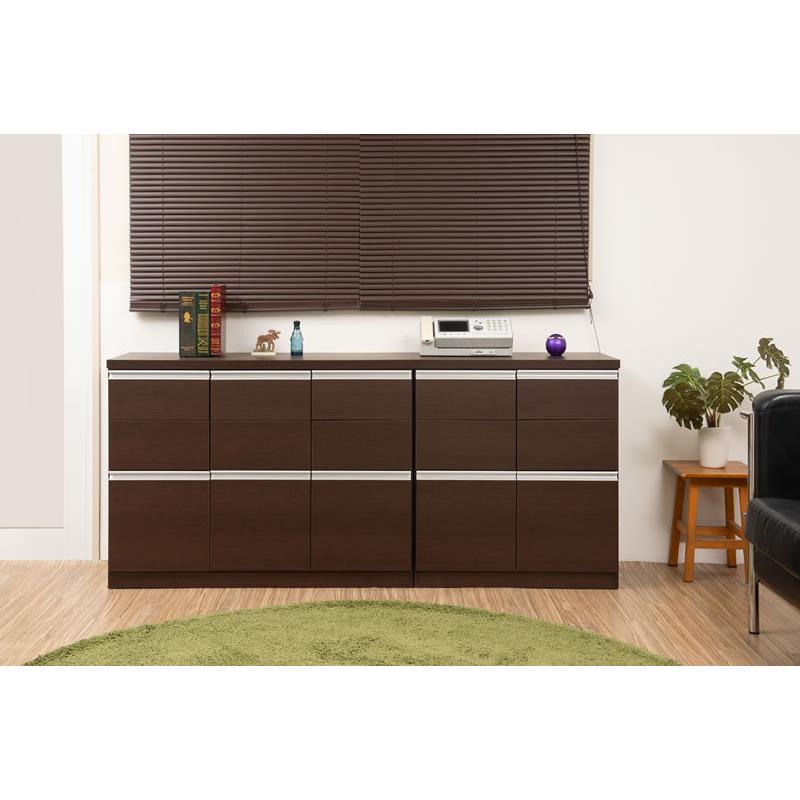 収納キャビネット 幅73 日本製 完成品 おしゃれ モダン 四角 扉4枚