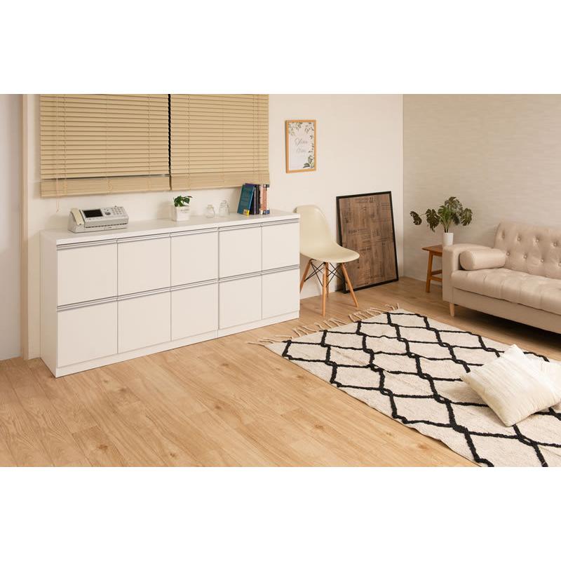 キャビネット 幅73 引き出し4杯 扉収納 日本製 完成品 モダン 木製収納