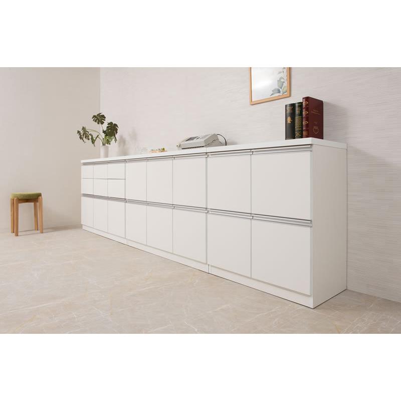 ホワイト木製キャビネット 4引き出し キャビネット 幅73 引き出し4杯 扉収納 日本製 完成品 モダン 木製収納