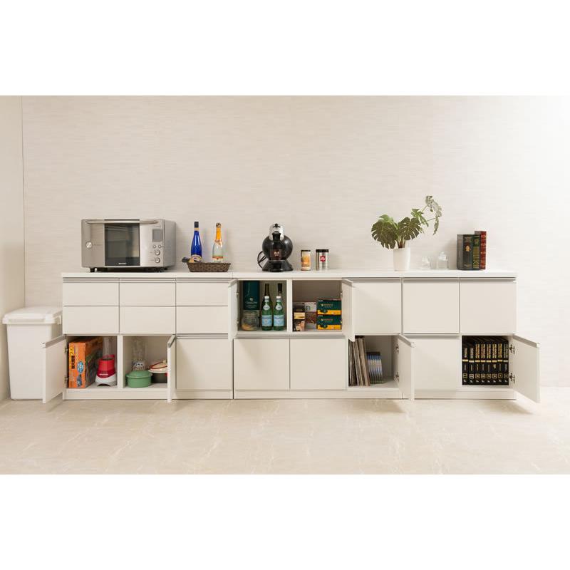 ホワイト木製キャビネット 4引き出し キャビネット 幅73 引き出し4杯 扉収納 日本製 完成品 モダン 木製収納