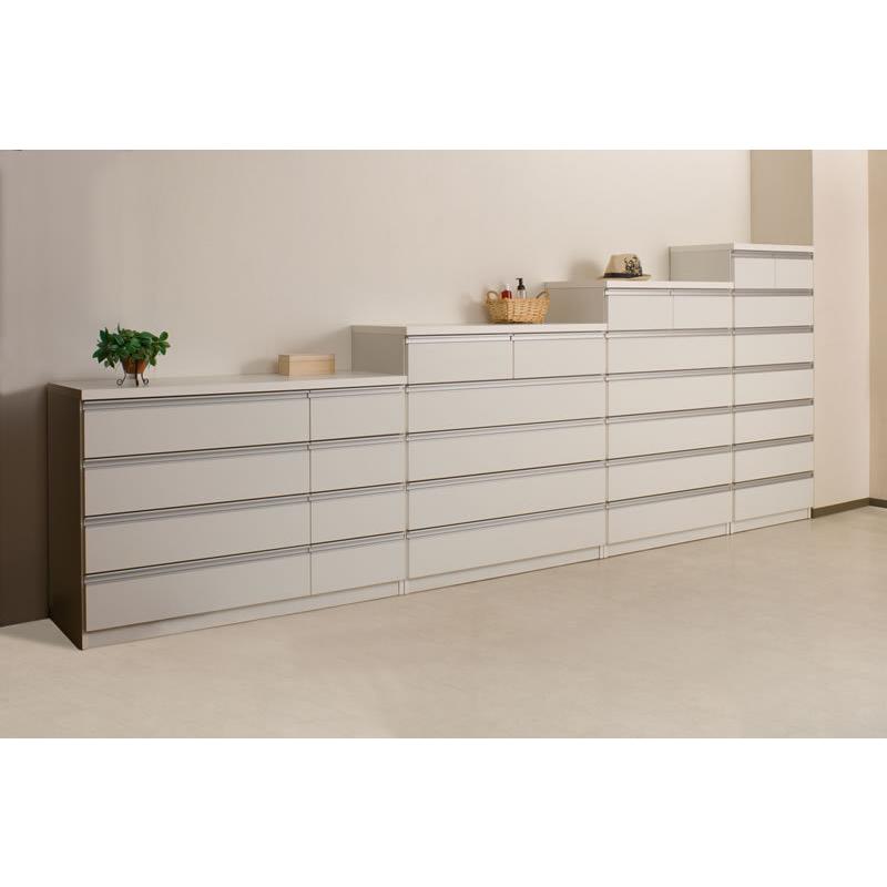 キャビネット 幅73 引き出し4杯 扉収納 日本製 完成品 モダン 木製収納