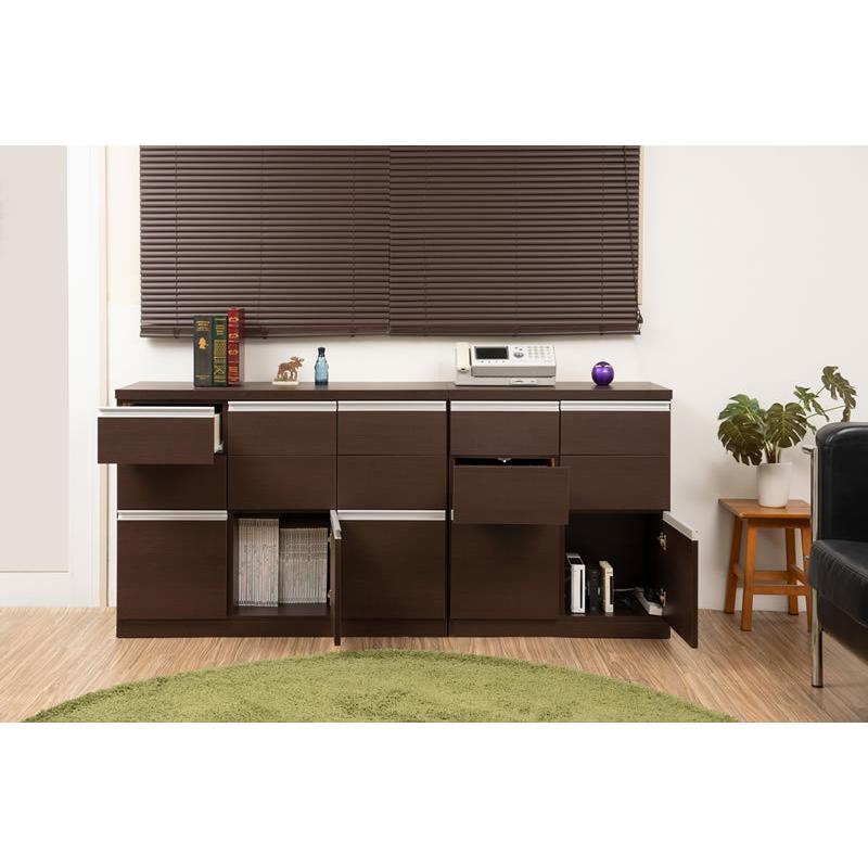 キャビネット 幅73 引き出し4杯 扉収納 日本製 完成品 モダン 木製収納