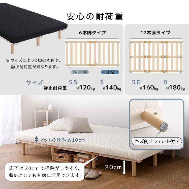 脚付きマットレス セミシングル 高反発ウレタン すのこベッド 脚付きマット 洗えるカバー 搬入簡単 コンパクト 一人暮らし 寝具 10cm厚 格安_9