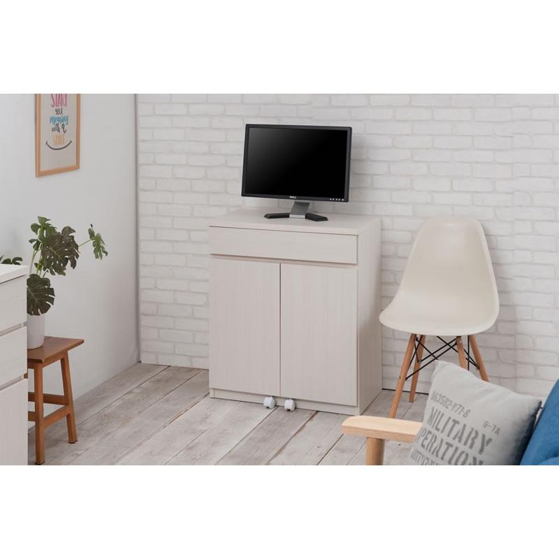 キャビネット 収納 パソコンデスク 完成品 日本製 強化紙 モダン