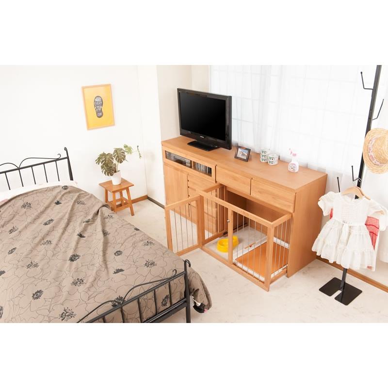 ペットケージ 収納付き スライド式ケージ 幅90 小型犬 ペット用品 犬