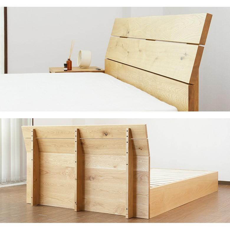 ベッド ダブル 木製 無垢材 組立設置無料 国産 収納 ソレイユ 引き出し