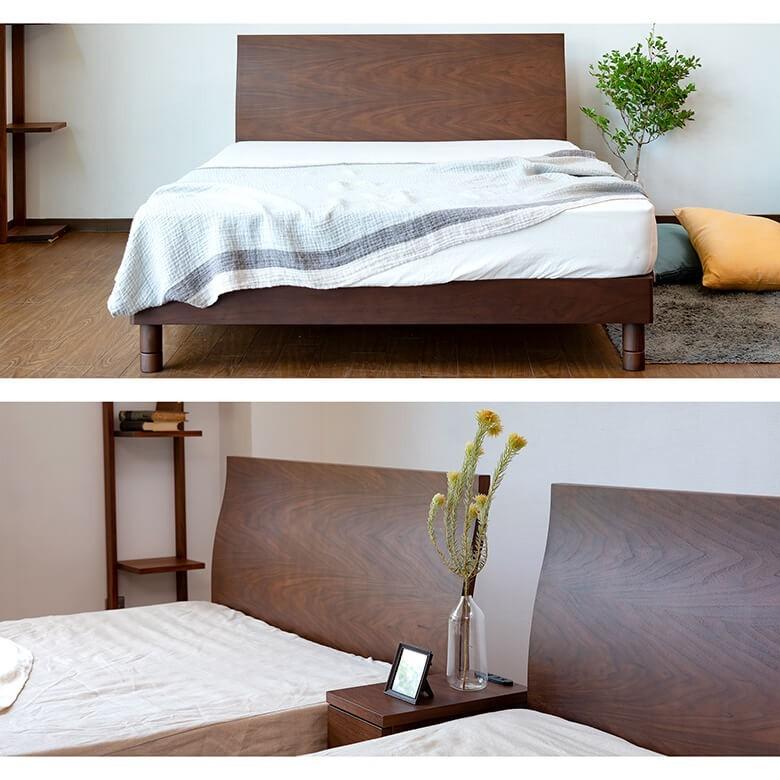ウォールナット すのこベッド 2段階調整 楽天市場】高さ調節 ベッド 2段階 すのこ ダブルベッド フレーム 棚