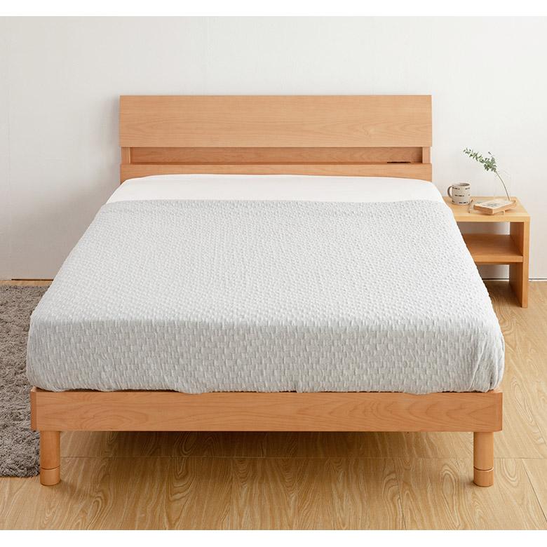 ベッド クイーン 木製 国産ポケットコイルマットレス付 組立設置無料 2段階 高さ調整 2口 コンセント付き 棚付き ドミールII アルダー |  | 02