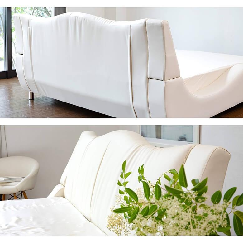 ベッド クイーン レザーベッド ローベッド 組立設置無料 エラスタ