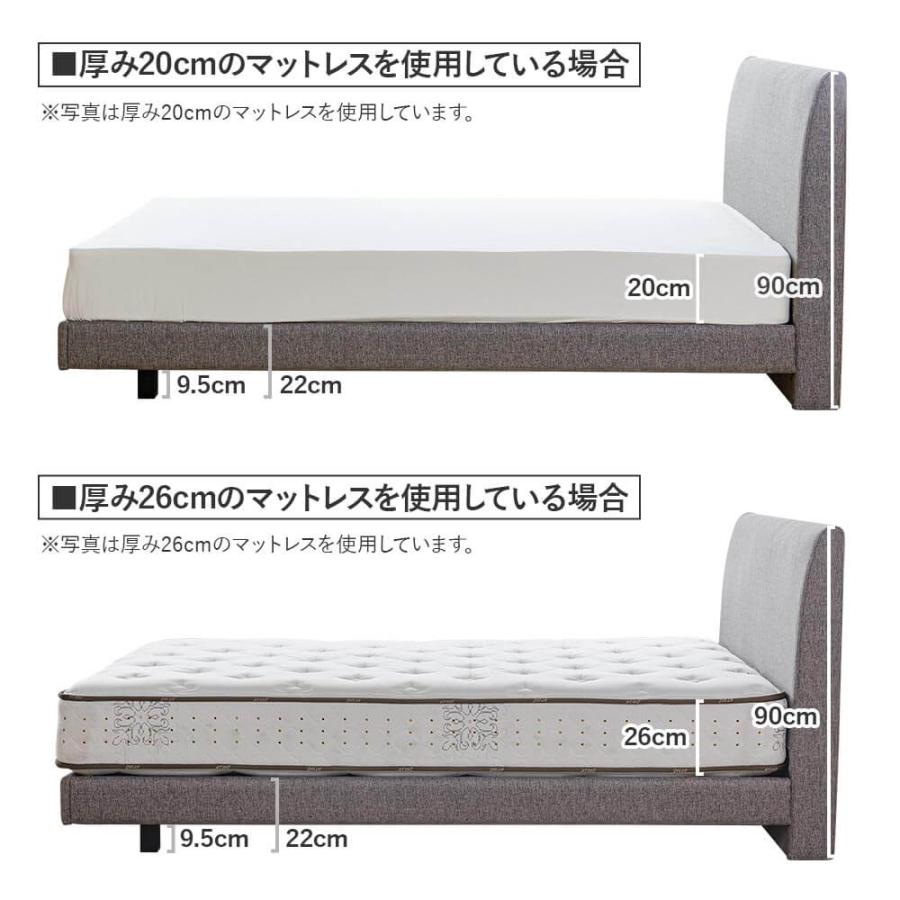 ベッド セミダブル 組立設置無料 ユメシア478 ファブリック ステーションタイプ 床面高22cm 日本製 フレーム マットレス別売り |  | 12