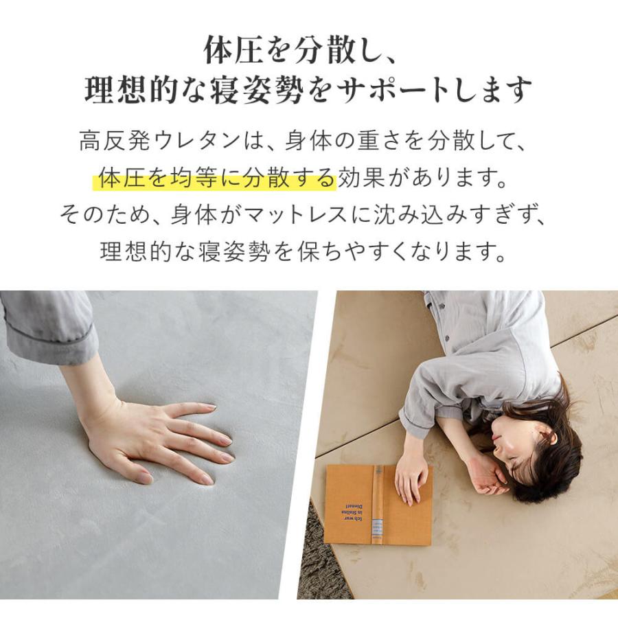 開梱設置なし マットレス 高反発 セミダブル 三つ折り ウレタン 高反発マットレス 折りたたみ マットレス 3つ折り 10cm 厚 硬め 厚み10cm 体圧分散 通気性 | ビーナスベッド | 01