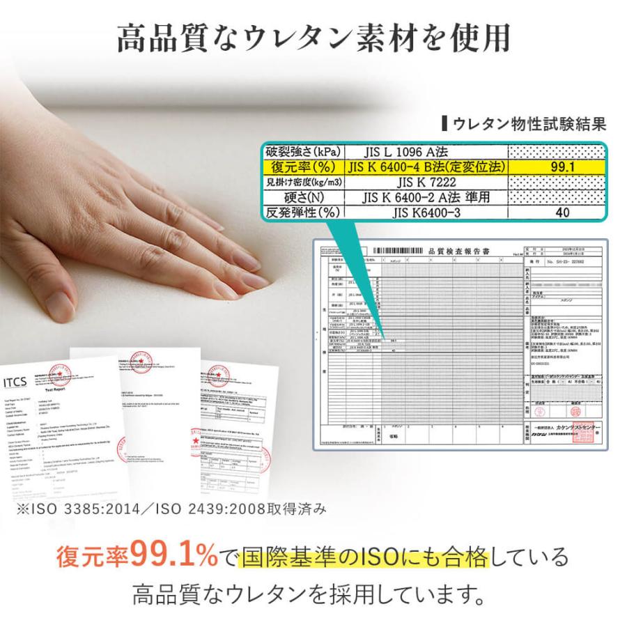 開梱設置なし マットレス 高反発 セミダブル 三つ折り ウレタン 高反発マットレス 折りたたみ マットレス 3つ折り 10cm 厚 硬め 厚み10cm 体圧分散 通気性 | ビーナスベッド | 07