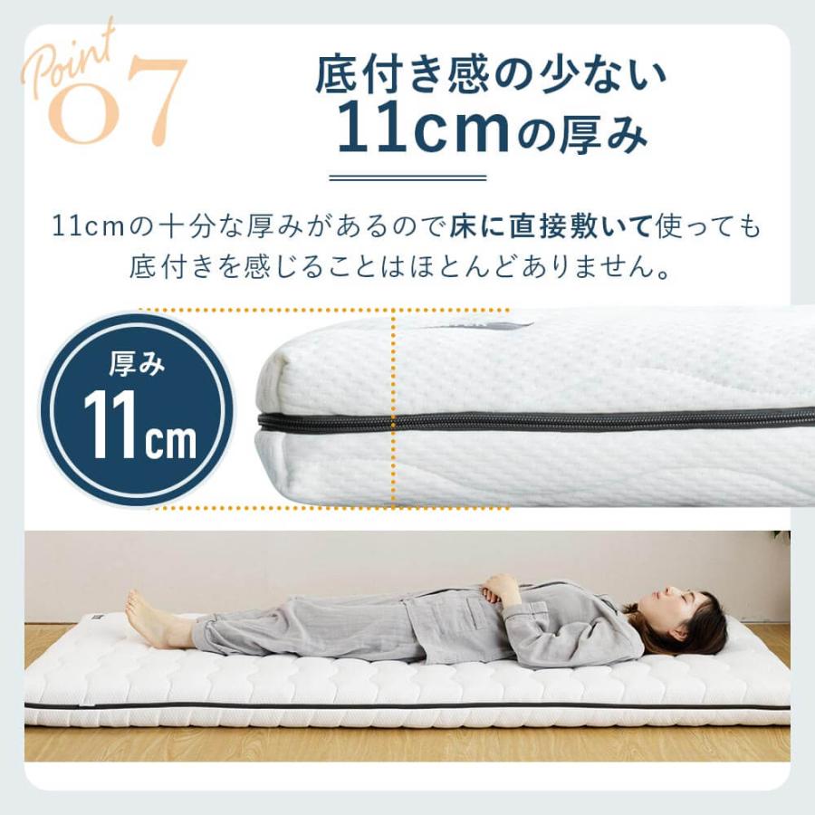 NERUSIA ネルシア 高弾性 ウレタン マットレス キング 2枚仕様 厚み11cm 高反発 寝返り 体圧分散 通気性 防ダニ 抗菌 防臭 敷き布団 | ビーナスベッド | 12