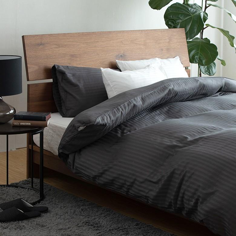 掛け布団カバー クイーン 綿100% サテン織り サテンストライプ 210