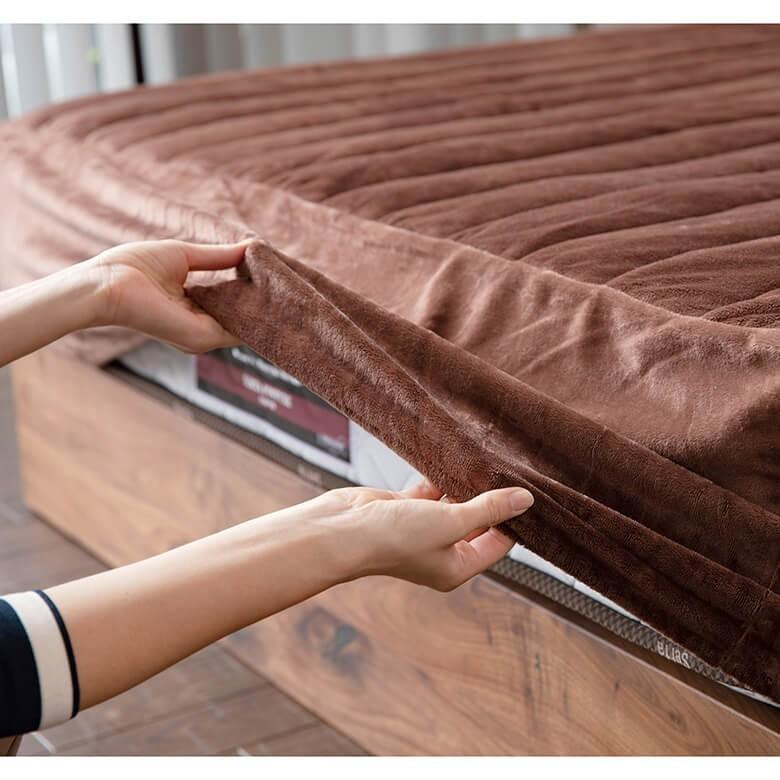 パッド一体型 ボックスシーツ マイクロファイバー ワイドキング スマートベッドメイキング シーツ 200×200×32cm あったか 冬用 マットレスカバー 敷きパッド |  | 04