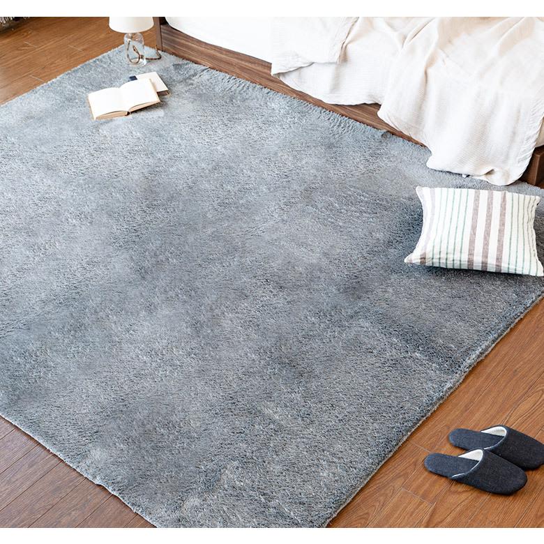 ラグ ラグマット 洗える 3畳 長方形 200×250cm 軽量 おしゃれ シャギーラグ ラージュ 4色 滑り止め 床暖房 ホットカーペット オールシーズン コンパクト収納 |  | 02