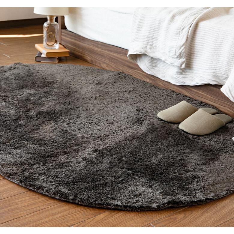 ラグ ラグマット 洗える 楕円 100×150cm 軽量 おしゃれ シャギーラグ ラージュ 4色 滑り止め 床暖房 ホットカーペット オールシーズン コンパクト収納 |  | 02