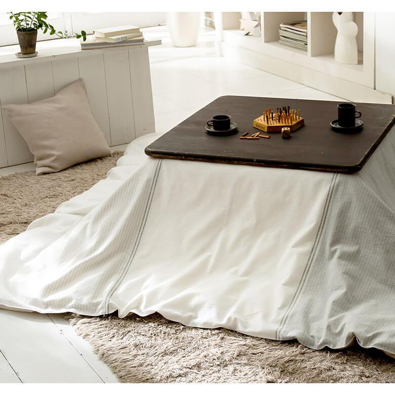 こたつ布団カバー 正方形 200×200 北欧 フランネル 綿100 レヴィ コットン ボーダー |  | 02