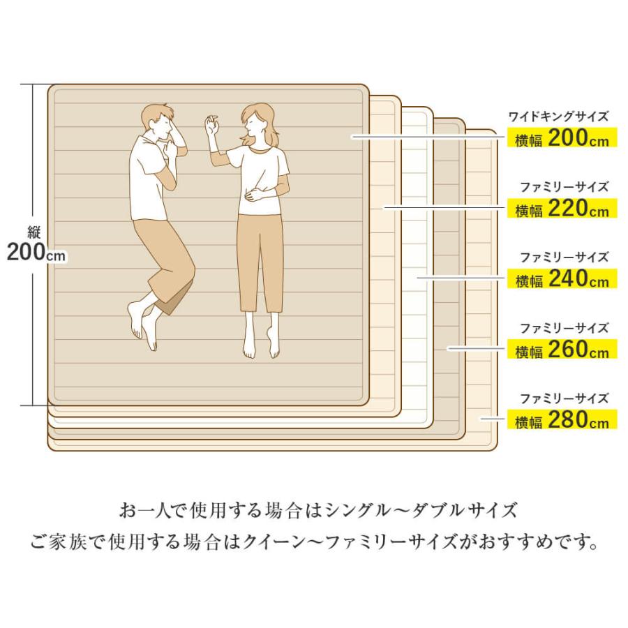 ベッドパッド ワイドキング テンセル 低反発 ウォッシャブル ベッドパット Luxesleep リュクススリープ 200×200cm 敷パッド ファミリーサイズ |  | 12