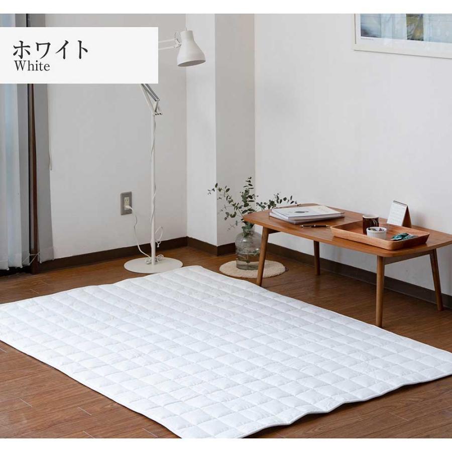 ラグ ラグマット 麻 正方形 185×185 約2.5畳 抗菌 防臭 4色 フレンチリネン サニーリネン 洗える キルト 滑り止め オールシーズン ホットカーペット対応 | ビーナスベッド | 09