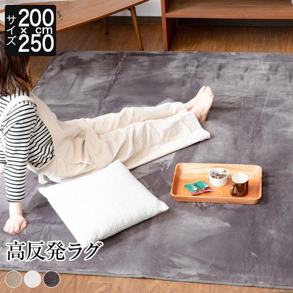 ラグ 高反発ラグ 高反発フランネルラグ 200×250 厚み2 長方形 約3畳 防ダニ 抗菌 防臭 床暖房 ホットカーペット対応 滑り止め ラグマット 絨毯 | 