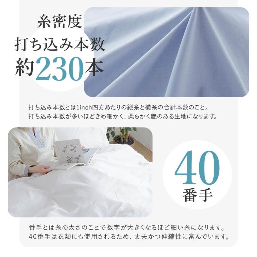 ボックスシーツ ダブルロング 綿100 防ダニ コットンツイル 140×210×25 ダニ防止 ダニよけ 花粉 ハウスダスト アレルギー対策 洗える マットレスカバー | ビーナスベッド | 06