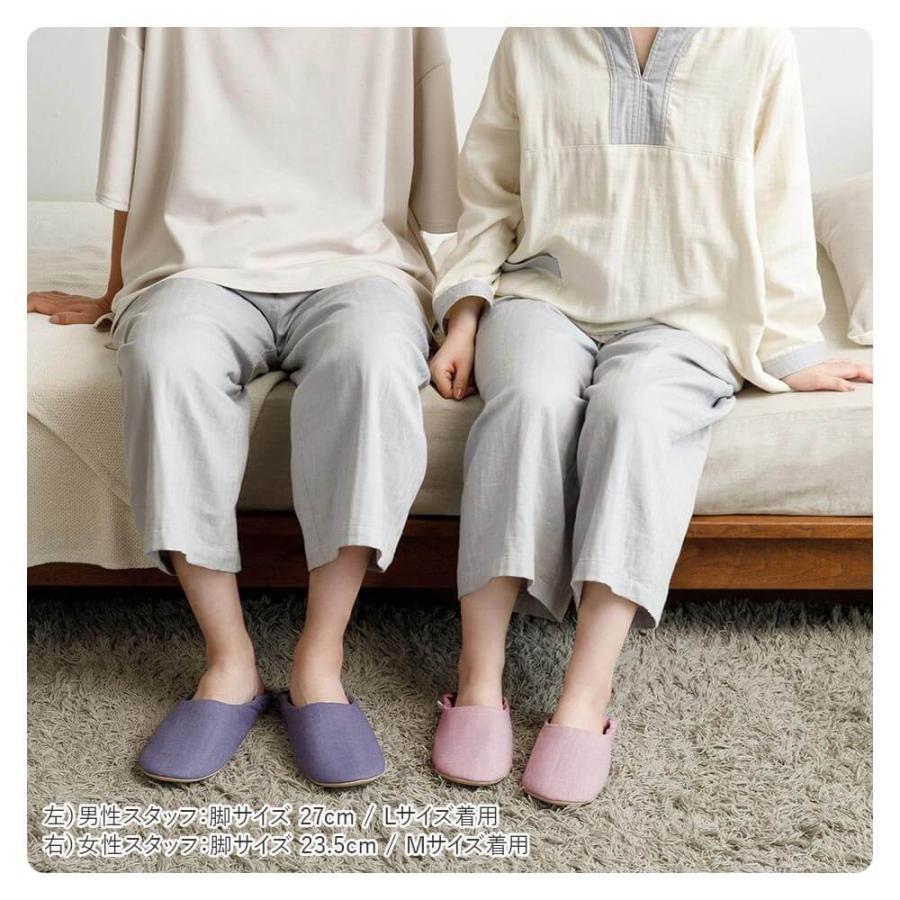 麻100% のこり染 リネン ルームシューズ バブーシュタイプ Lサイズ 約25〜27m 日本製 スリッパ 室内履き 来客用 ギフト | ブランド登録なし | 09