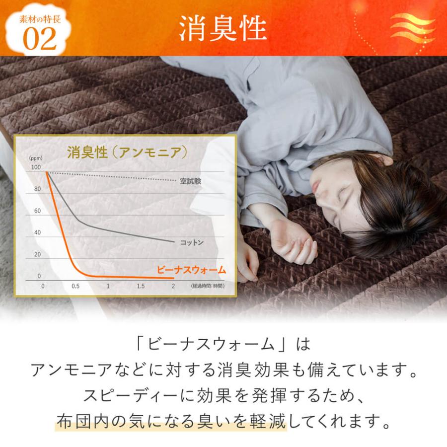敷きパッド 冬 シングル 吸湿発熱 暁 あったか フランネル 敷パッド 100×200cm 日本製 抗菌 消臭 制電 洗える ベッドパッド 秋冬 | ビーナスベッド | 07