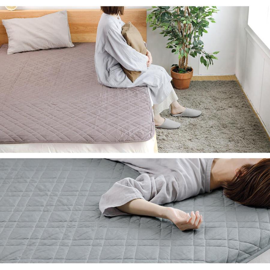 敷きパッド セミダブル 麻 フレンチリネン ニュアンス nuance 敷パッド 120×200cm 日本製 リネン ベッドパッド オールシーズン | ビーナスベッド | 05