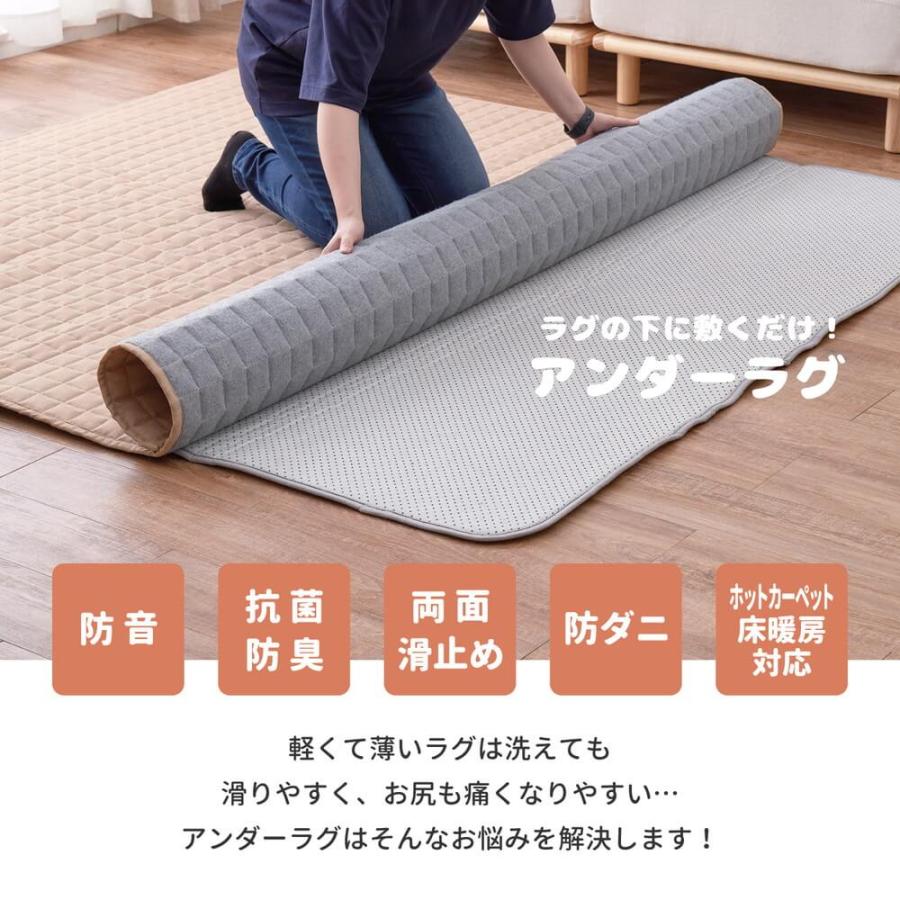 ラグ 下敷き アンダーラグ 170×230cm 約3畳 厚み10mm 低反発ウレタン 防ダニ ダニ防止 抗菌 防臭 防音 滑り止め カーペット 絨毯 |  | 01
