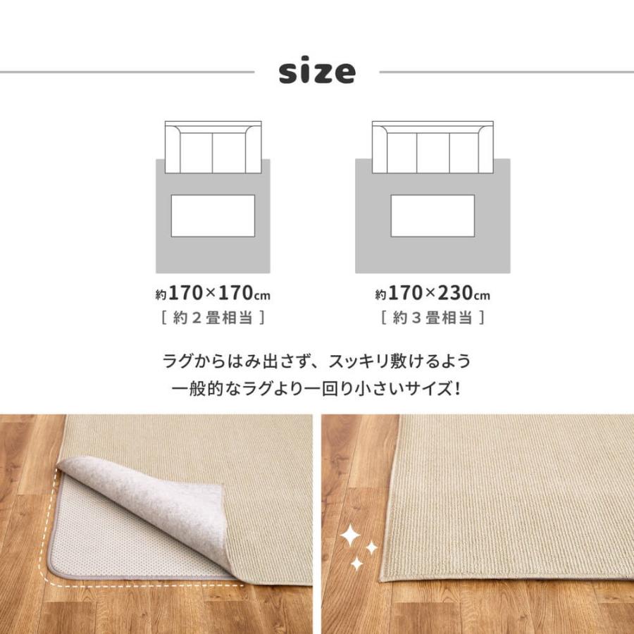 ラグ 下敷き アンダーラグ 170×230cm 約3畳 厚み10mm 低反発ウレタン 防ダニ ダニ防止 抗菌 防臭 防音 滑り止め カーペット 絨毯 |  | 06