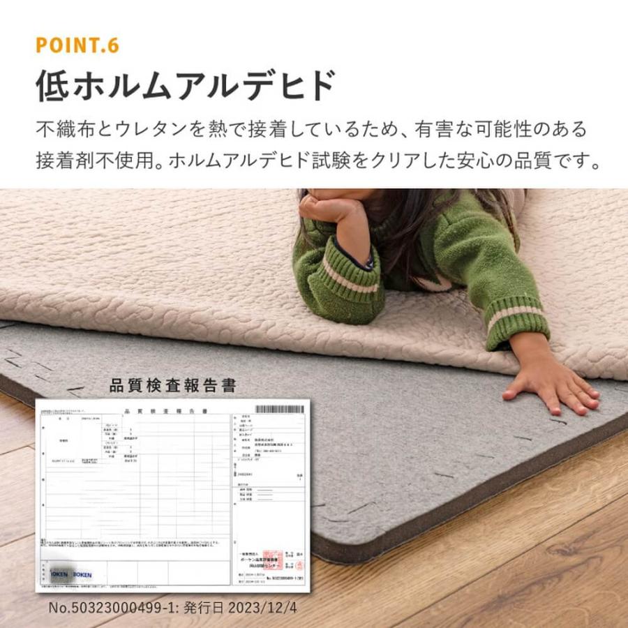 ラグ 下敷き アンダーラグ ジョイントタイプ 4枚組 61×61cm 厚み20mm ジョイントマット 厚手 高密度 防音 衝撃 吸収 滑り止め |  | 12
