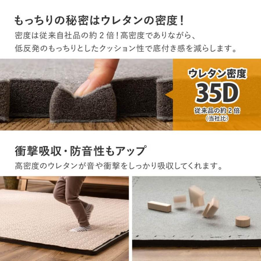 ラグ 下敷き アンダーラグ ジョイントタイプ 9枚組 61×61cm 厚み20mm ジョイントマット 厚手 高密度 防音 衝撃 吸収 滑り止め |  | 04