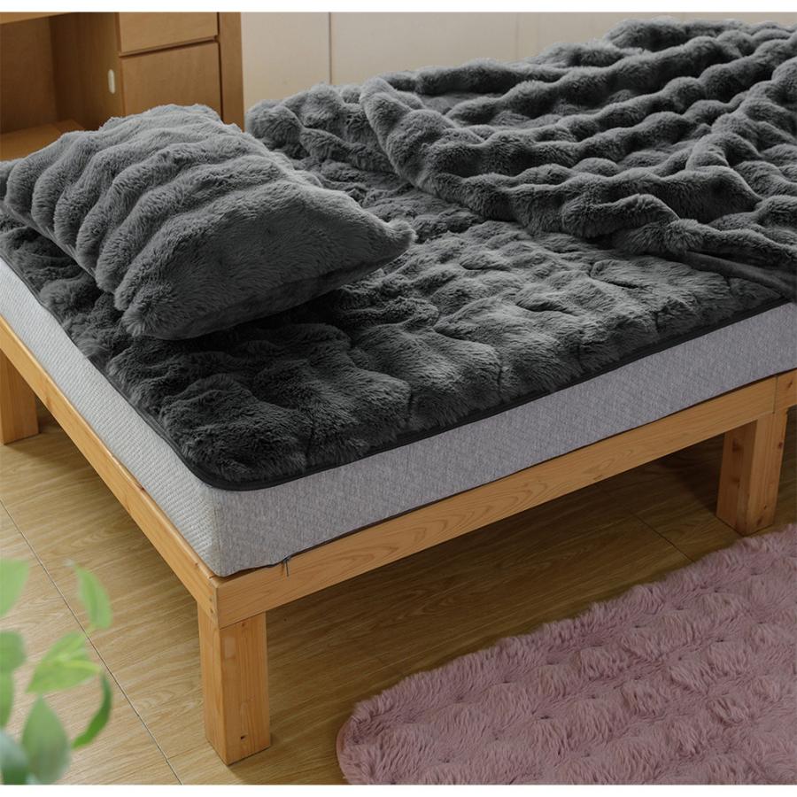 敷きパッド クイーン もこもこ敷パッド 160×200cm ふわもこ ふわとろ あったか 冬用 抗菌 防臭 防ダニ 滑り止め付 洗える 敷パッド ベッドパッド | ビーナスベッド | 05