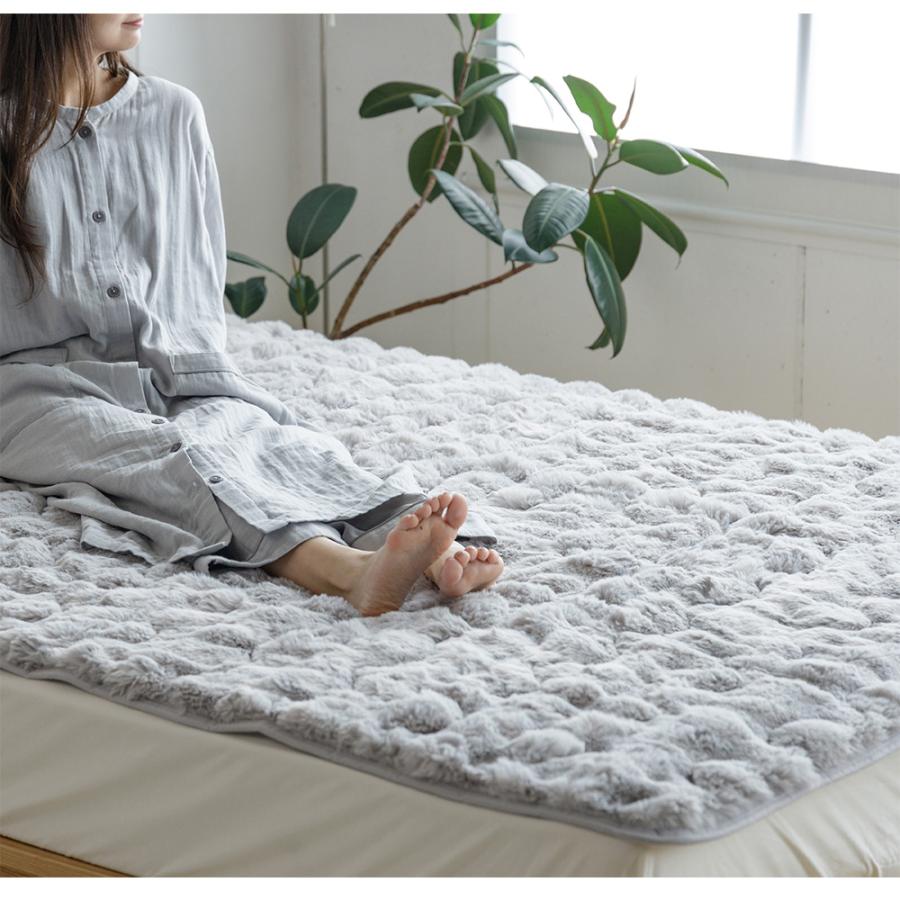 敷きパッド キング もこもこ敷パッド 180×200cm ふわもこ ふわとろ あったか 冬用 抗菌 防臭 防ダニ 滑り止め付 洗える 敷パッド ベッドパッド | ビーナスベッド | 04