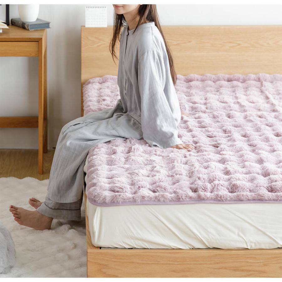 敷きパッド キング もこもこ敷パッド 180×200cm ふわもこ ふわとろ あったか 冬用 抗菌 防臭 防ダニ 滑り止め付 洗える 敷パッド ベッドパッド | ビーナスベッド | 07