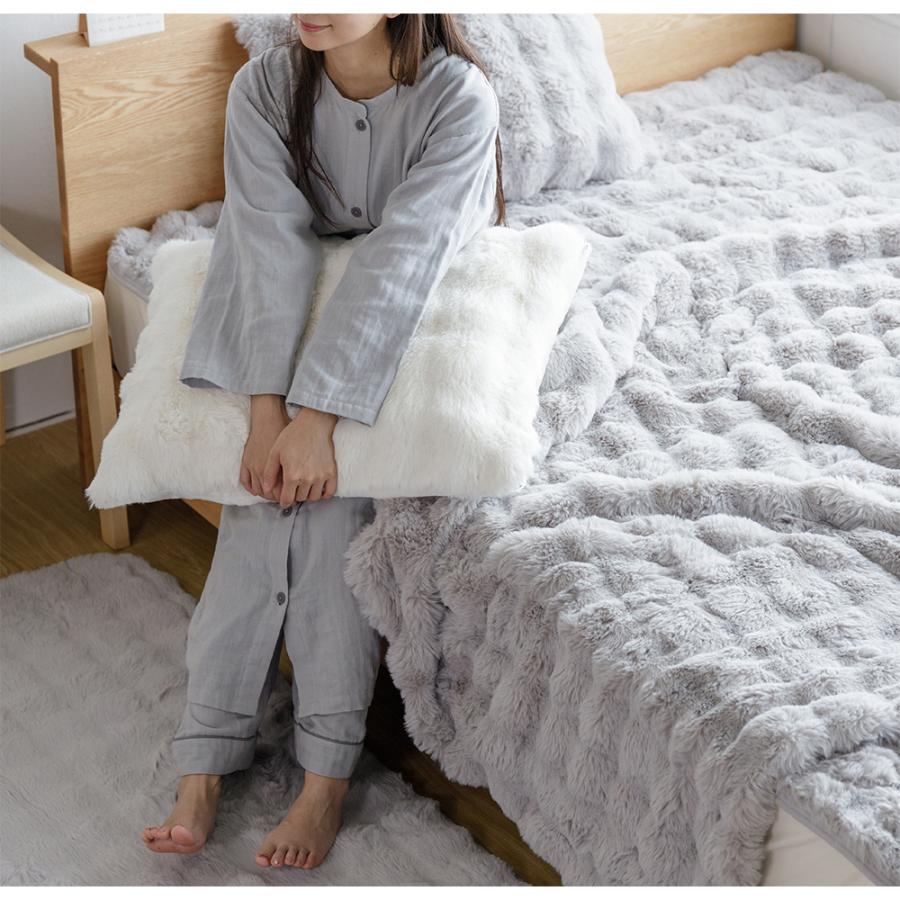 敷きパッド ワイドキング もこもこ敷パッド 200×200cm ふわもこ ふわとろ あったか 冬用 抗菌 防臭 防ダニ 滑り止め付 洗える ベッドパッド | ビーナスベッド | 03