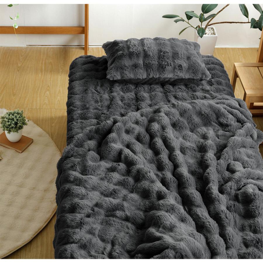 敷きパッド ワイドキング もこもこ敷パッド 200×200cm ふわもこ ふわとろ あったか 冬用 抗菌 防臭 防ダニ 滑り止め付 洗える ベッドパッド | ビーナスベッド | 08