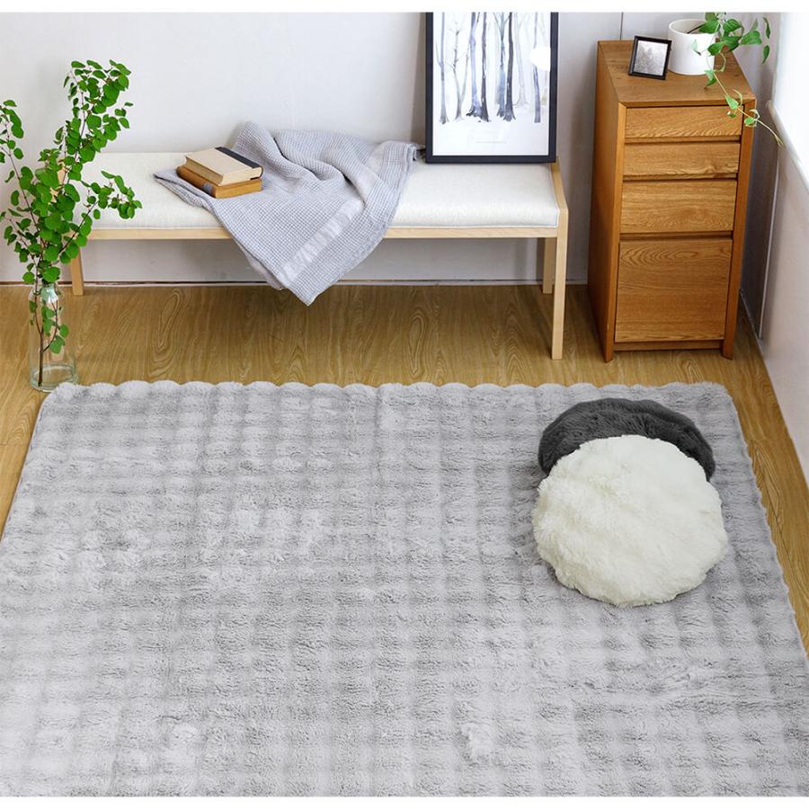 ラグ ラグマット 90×130 もこもこラグ 90×130cm ふわもこ ふわとろ あったか 冬用 滑り止め付 洗える カーペット ラグカーペット 絨毯 長方形 | ビーナスベッド | 09