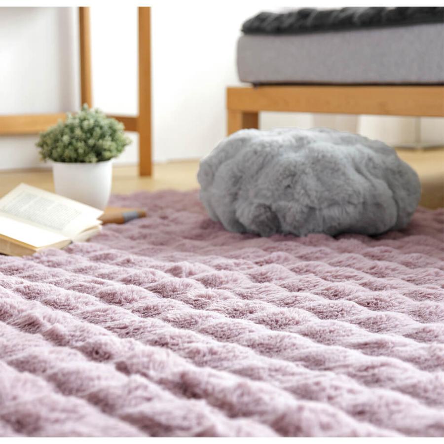 ラグ ラグマット 180×180 もこもこラグ 180×180cm ふわもこ ふわとろ あったか 冬用 滑り止め付 洗える カーペット ラグカーペット 絨毯 正方形 | ビーナスベッド | 04